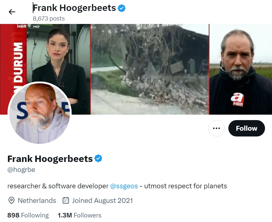 Frank Hoogerbeets Twitter Account